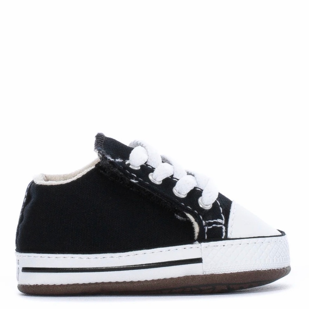 NEW Converse Infant Crib Black Canvas Sneakers with White Trim